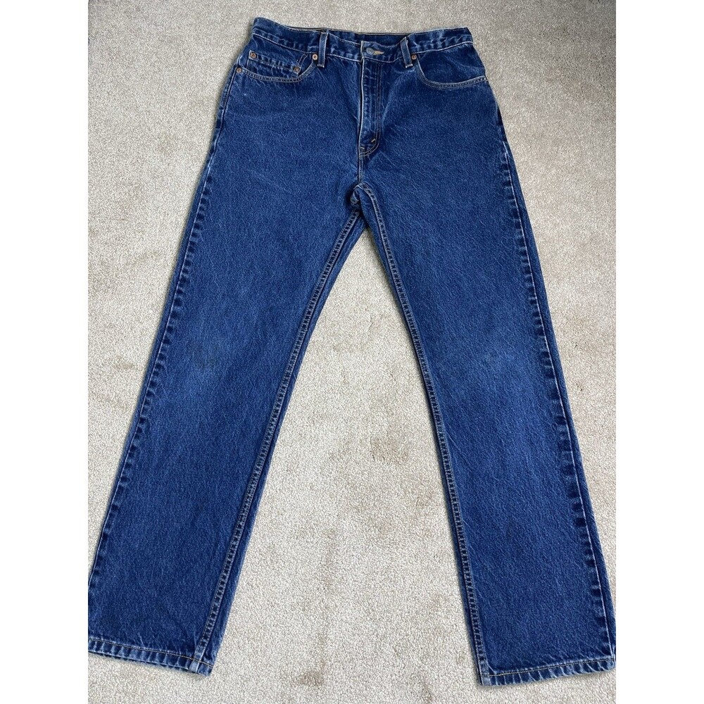 VTG Levis 505 Jeans Mens 34x32 Medium Wash Blue Straight Leg USA Y2K Distressed